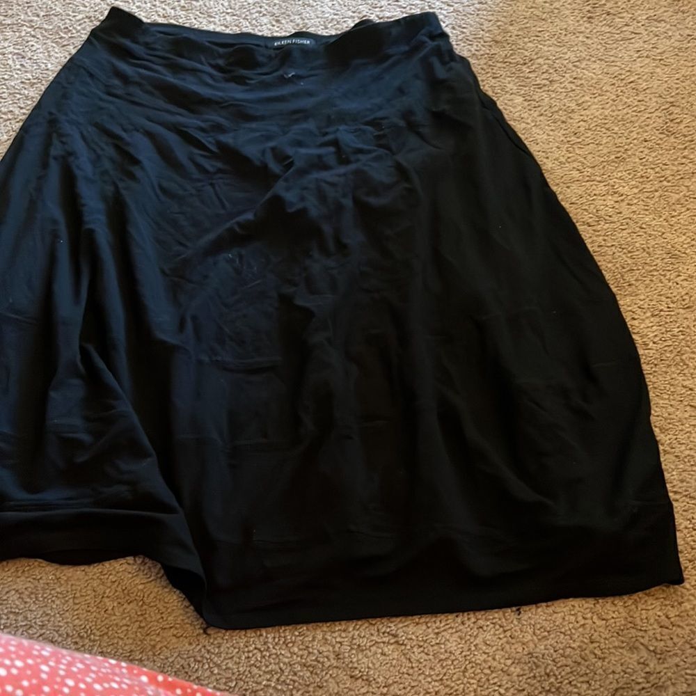 Eileen fisher small black stretchy skirt - Picture 2 of 6